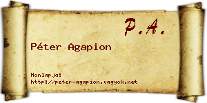 Péter Agapion névjegykártya